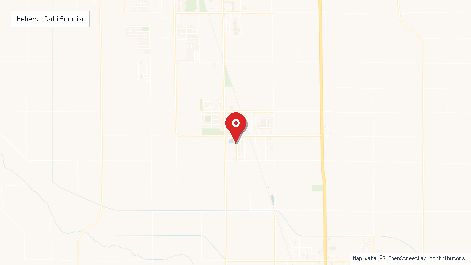 Street map of Heber, California with location pin
