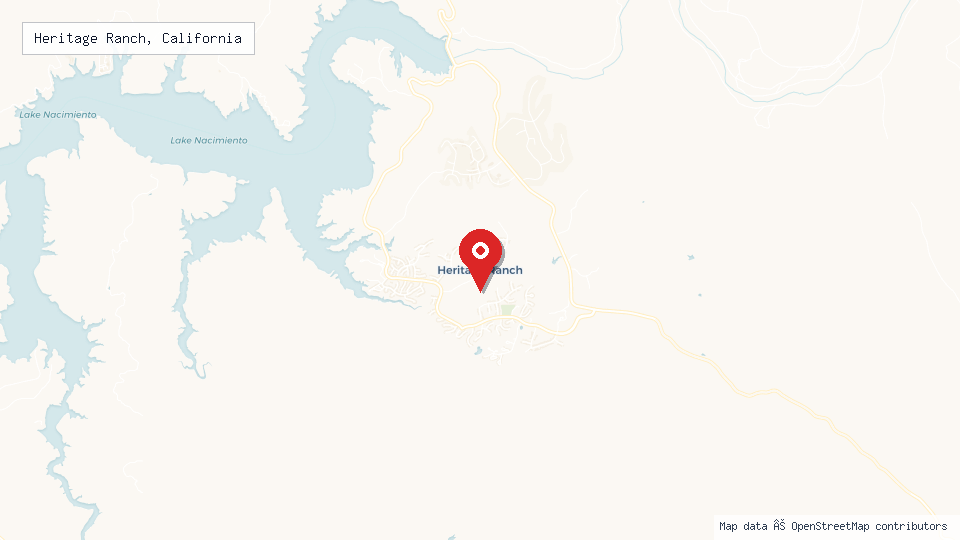 Street map of Heritage Ranch, California with location pin
