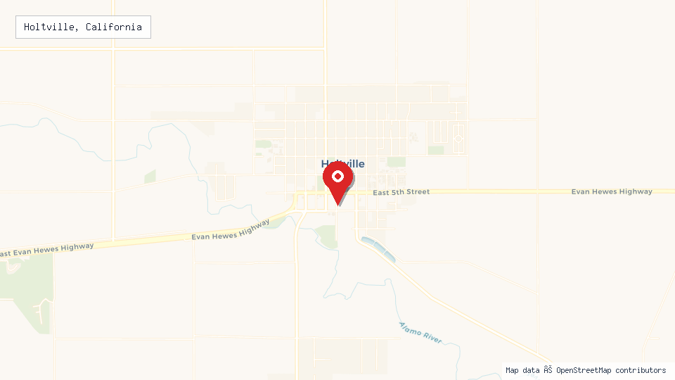 Street map of Holtville, California with location pin