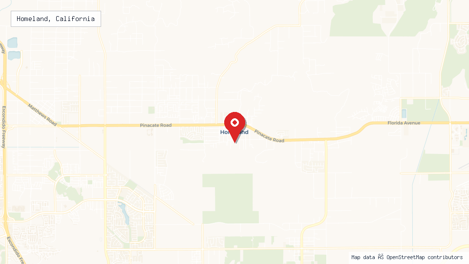 Street map of Homeland, California with location pin