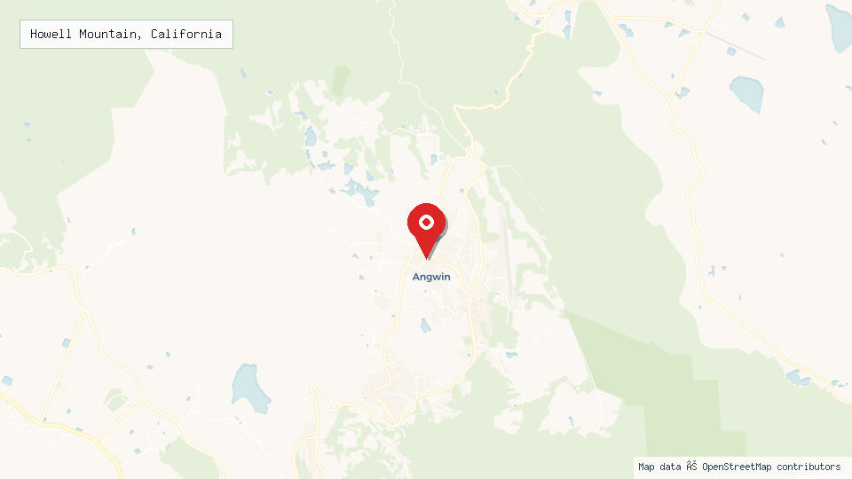 Street map of Howell Mountain, California with location pin