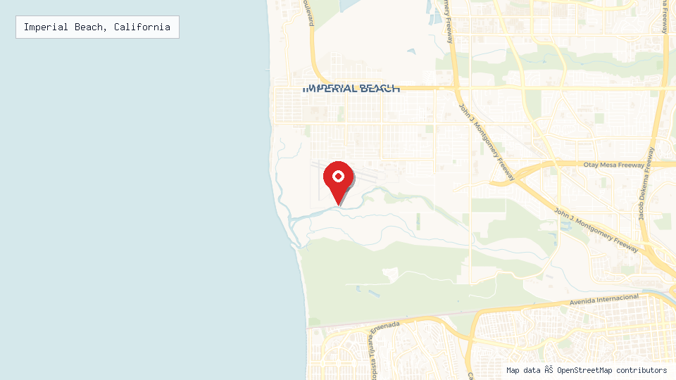 Street map of Imperial Beach, California with location pin