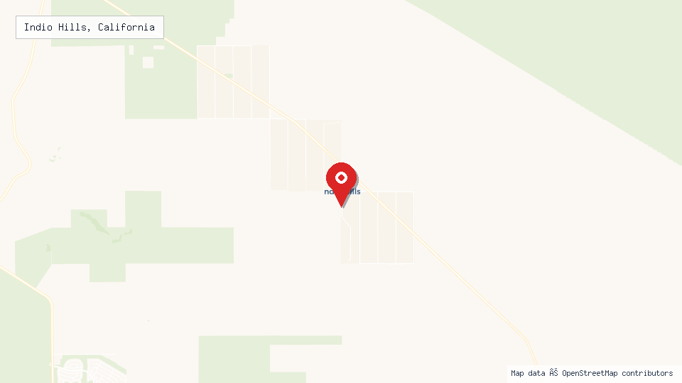 Street map of Indio Hills, California with location pin