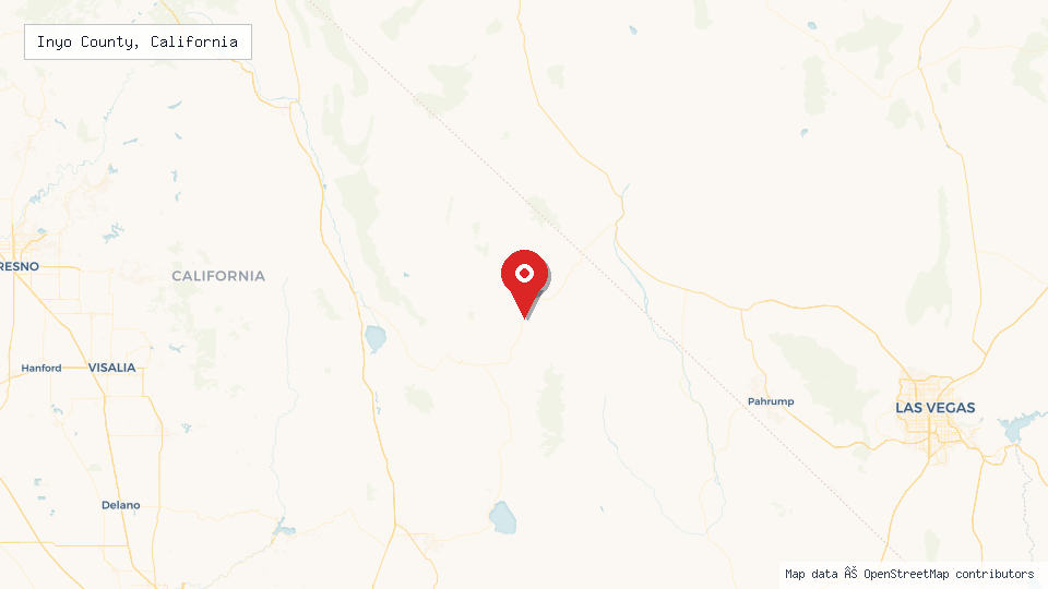 Street map of Inyo County, California with location pin