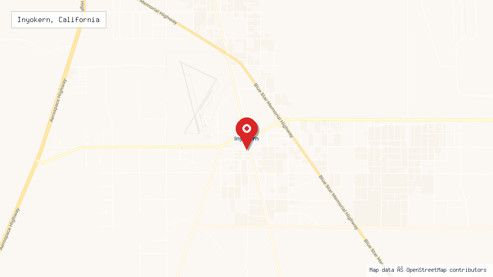 Street map of Inyokern, California with location pin