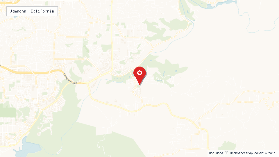 Street map of Jamacha, California with location pin