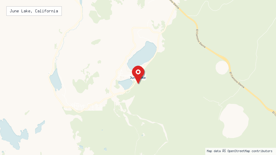 Street map of June Lake, California with location pin