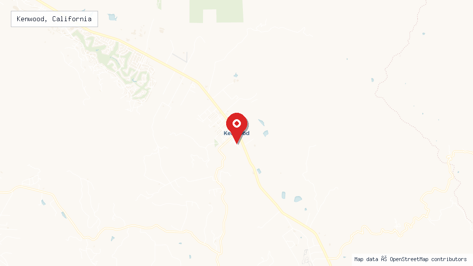 Street map of Kenwood, California with location pin