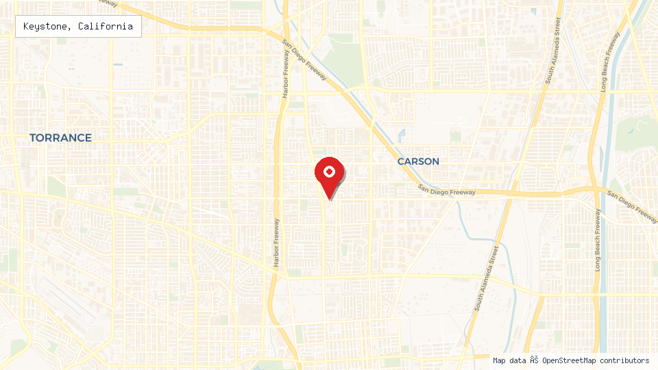 Street map of Keystone, California with location pin
