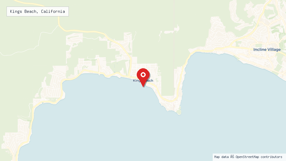 Street map of Kings Beach, California with location pin