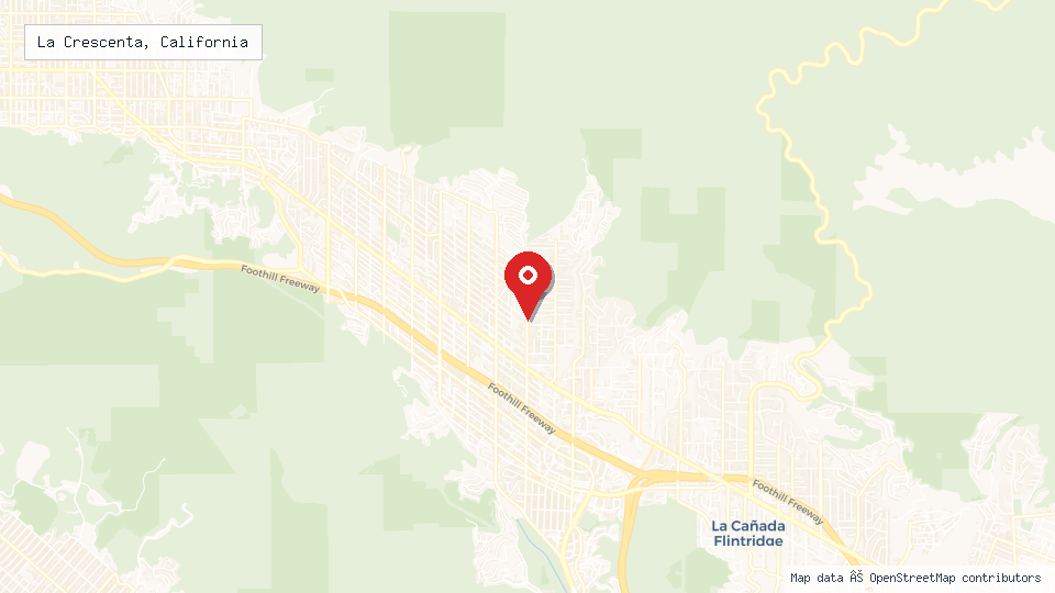 Street map of La Crescenta, California with location pin