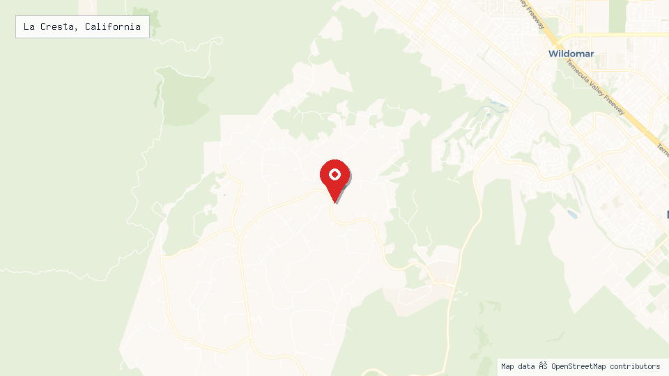 Street map of La Cresta, California with location pin