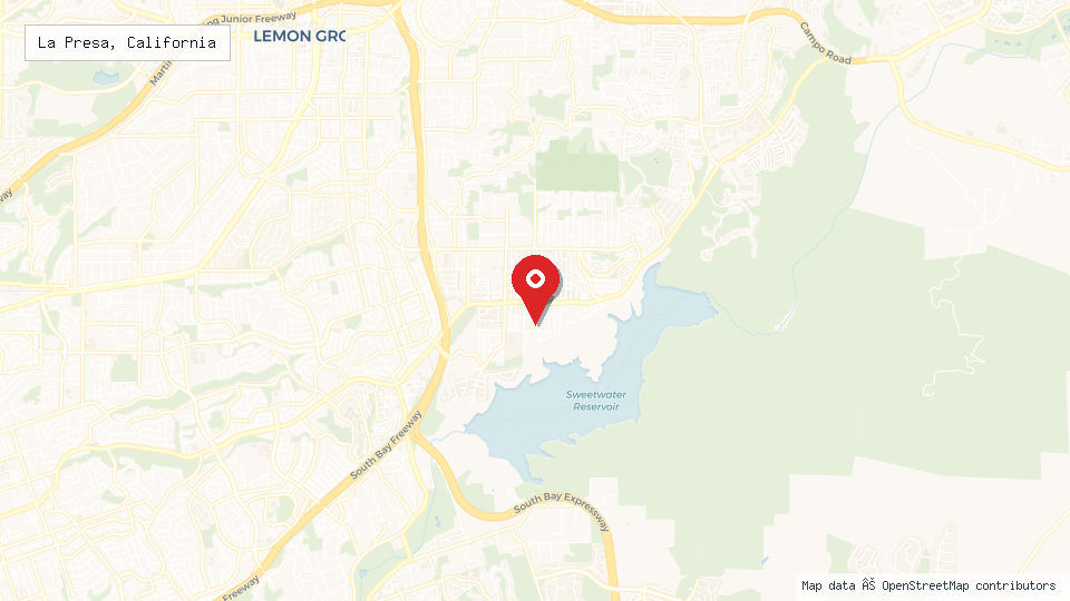 Street map of La Presa, California with location pin