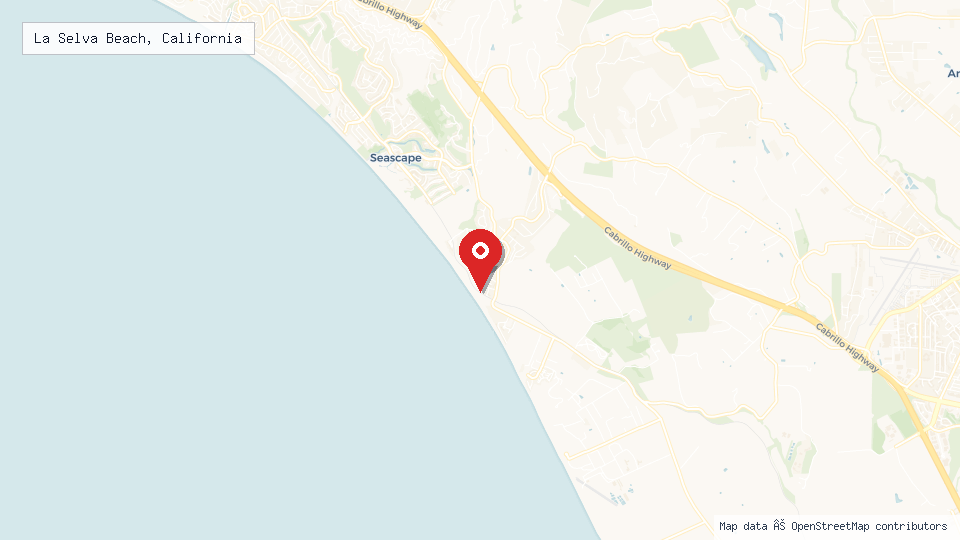 Street map of La Selva Beach, California with location pin