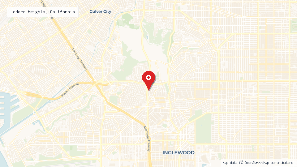 Street map of Ladera Heights, California with location pin
