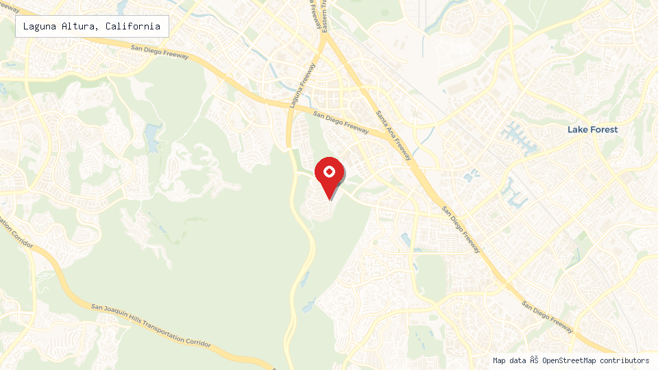 Street map of Laguna Altura, California with location pin