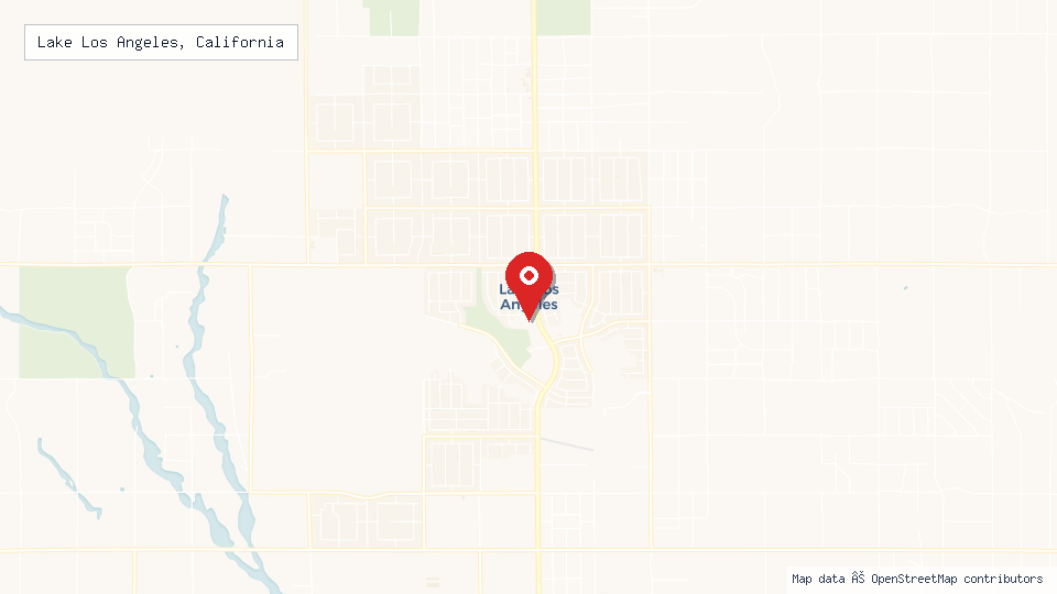 Street map of Lake Los Angeles, California with location pin