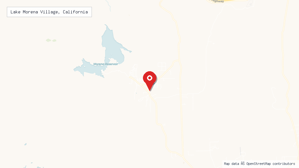 Street map of Lake Morena Village, California with location pin