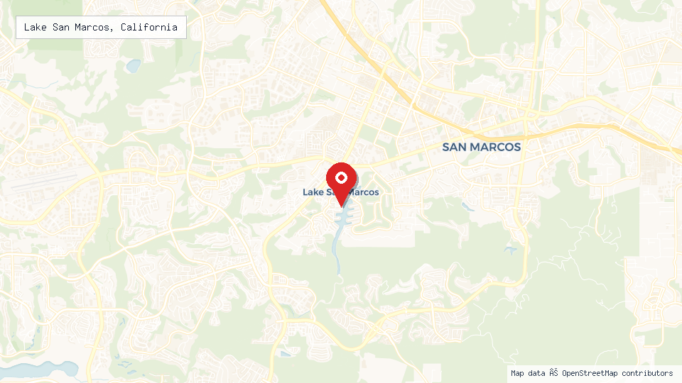 Street map of Lake San Marcos, California with location pin
