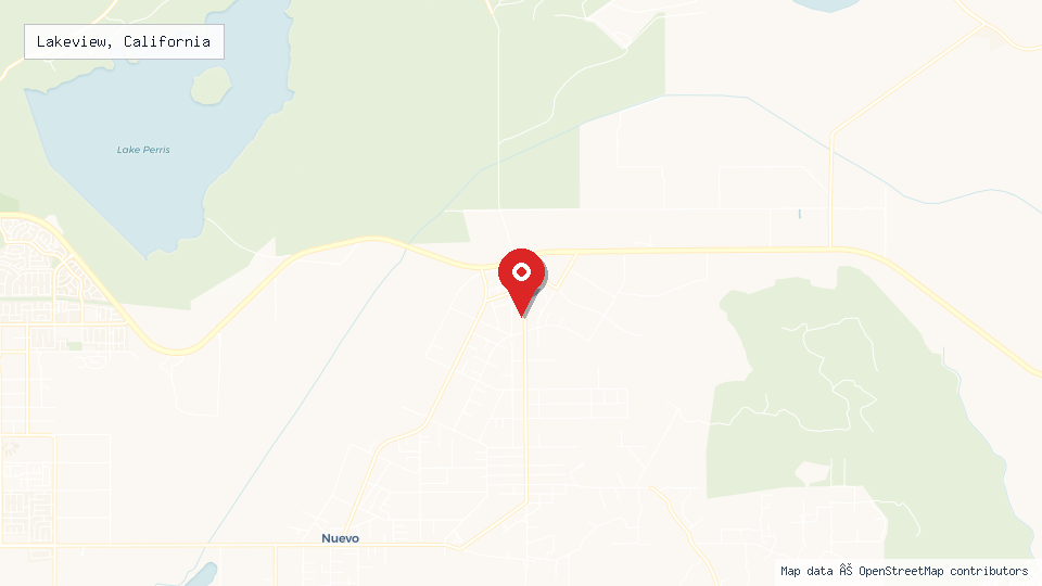 Street map of Lakeview, California with location pin