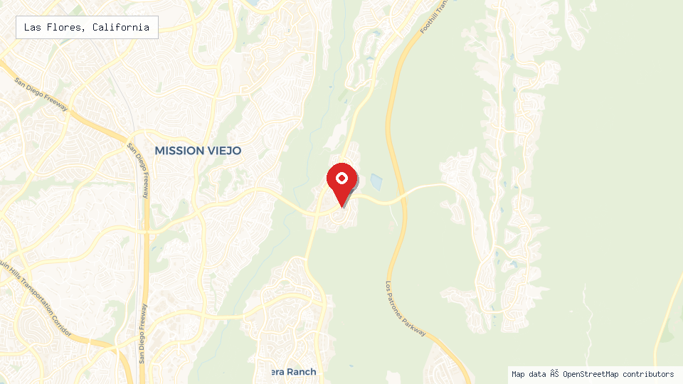 Street map of Las Flores, California with location pin
