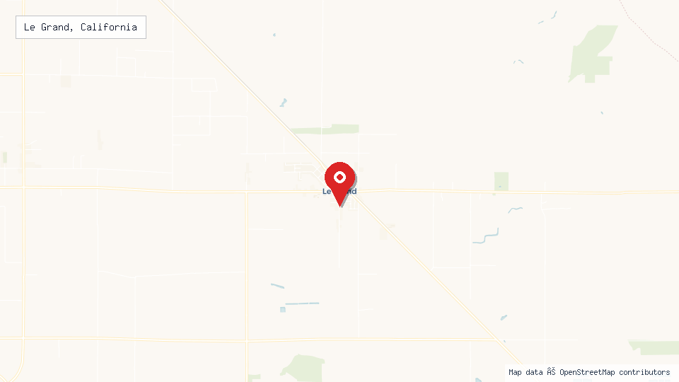 Street map of Le Grand, California with location pin