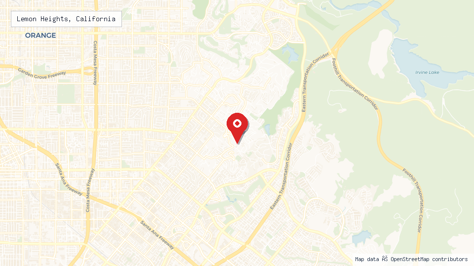 Street map of Lemon Heights, California with location pin