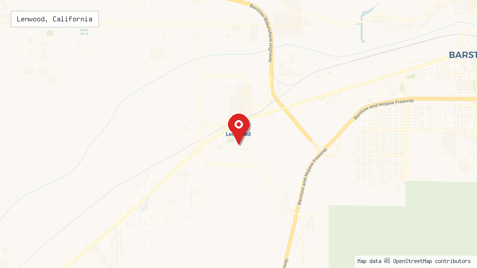 Street map of Lenwood, California with location pin