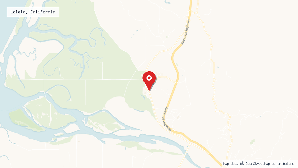 Street map of Loleta, California with location pin
