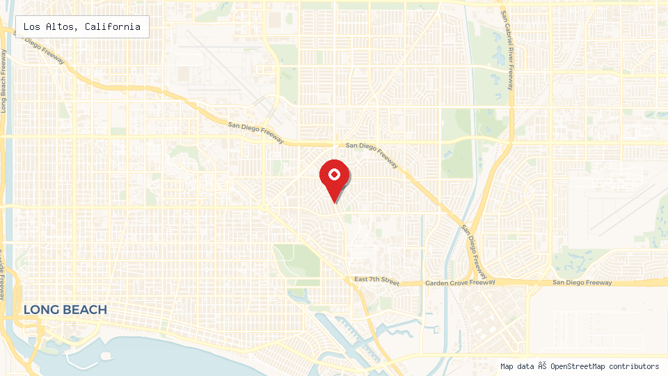 Street map of Los Altos, California with location pin