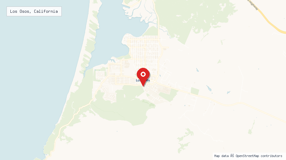 Street map of Los Osos, California with location pin
