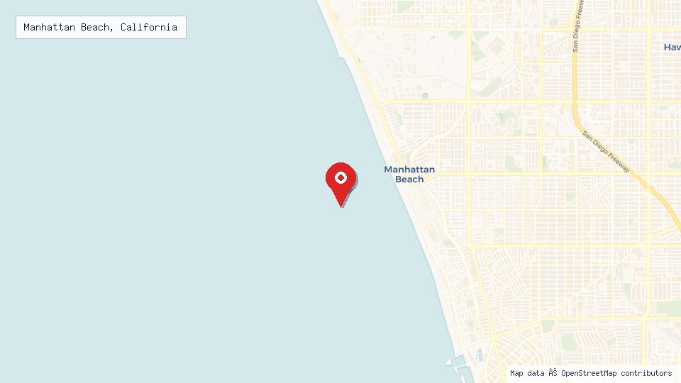 Street map of Manhattan Beach, California with location pin