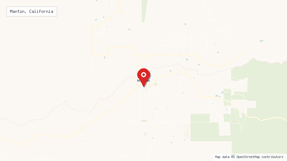 Street map of Manton, California with location pin
