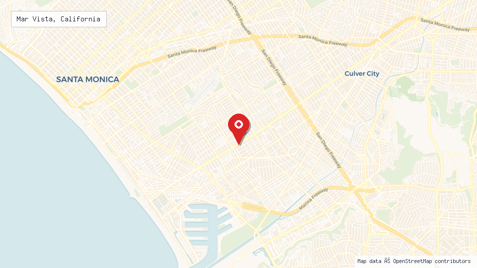 Street map of Mar Vista, California with location pin