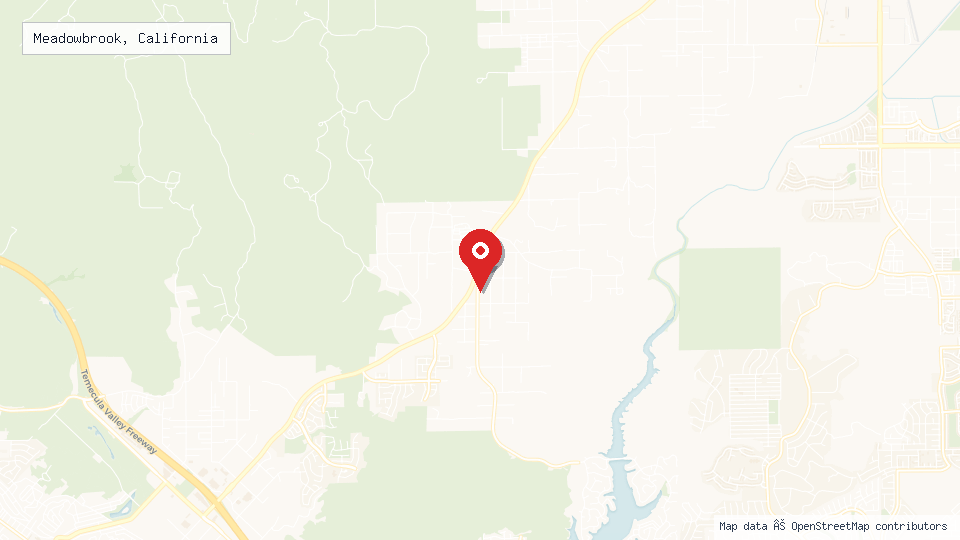 Street map of Meadowbrook, California with location pin