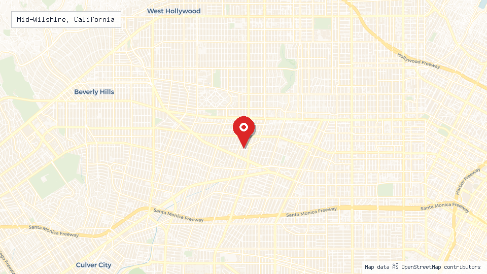 Street map of Mid-Wilshire, California with location pin