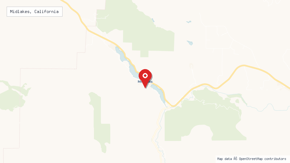 Street map of Midlakes, California with location pin