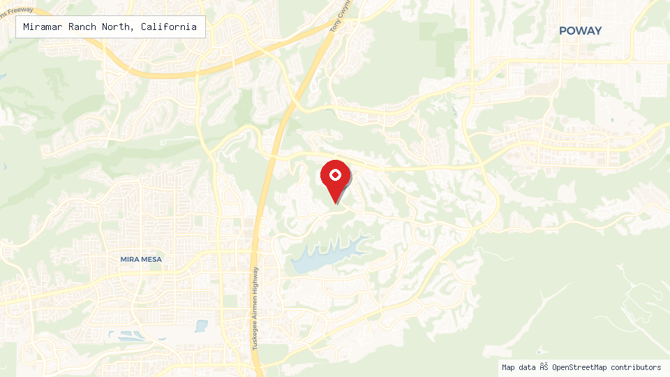 Street map of Miramar Ranch North, California with location pin
