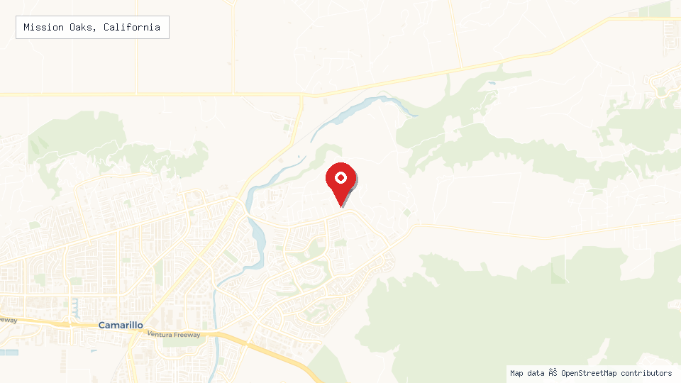 Street map of Mission Oaks, California with location pin