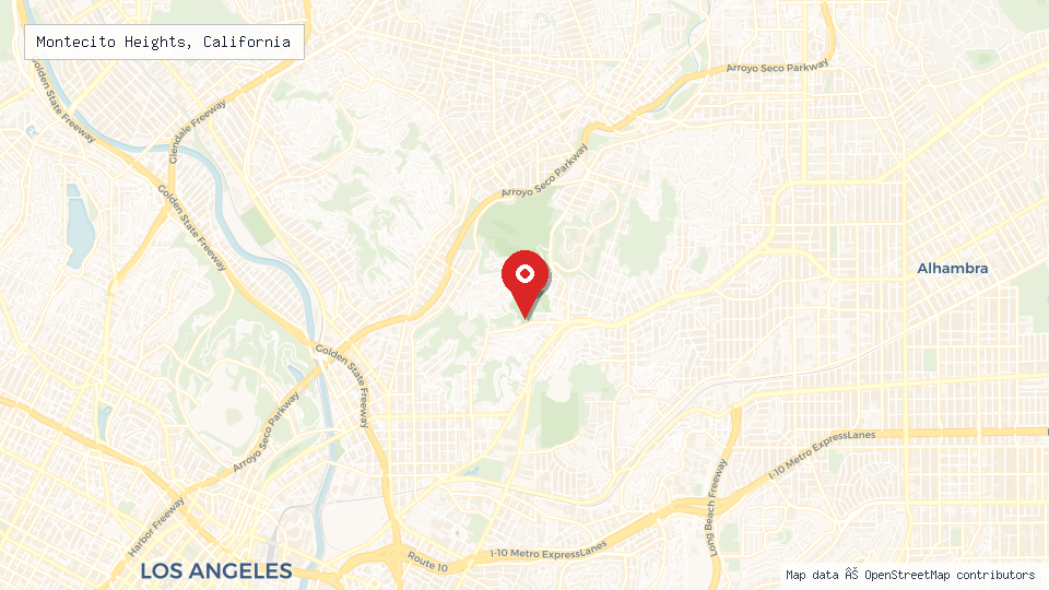 Street map of Montecito Heights, California with location pin