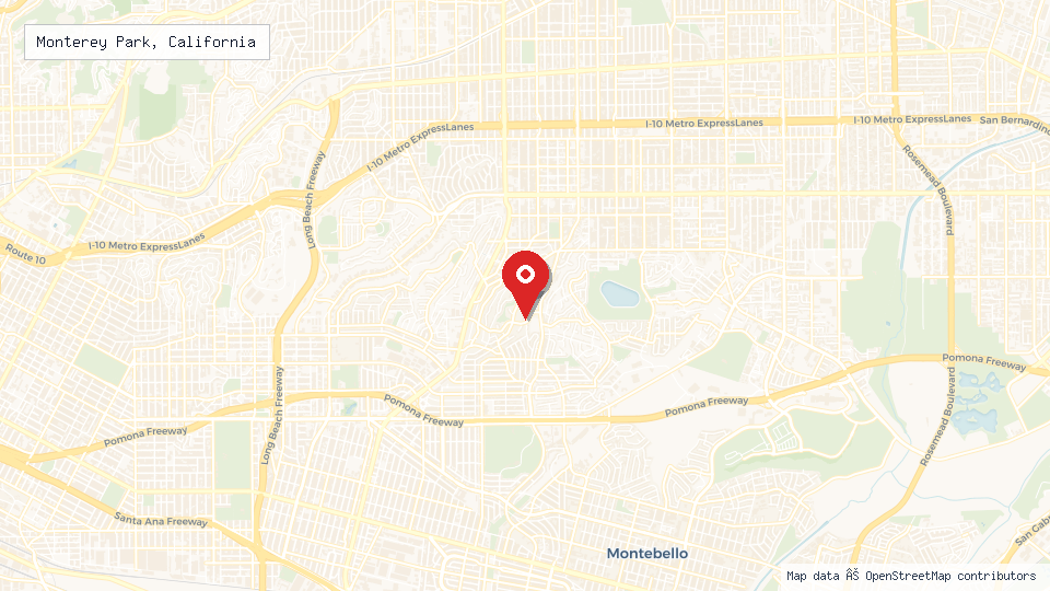 Street map of Monterey Park, California with location pin