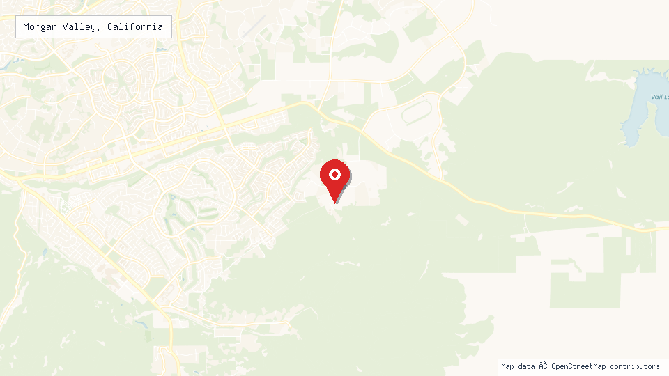 Street map of Morgan Valley, California with location pin