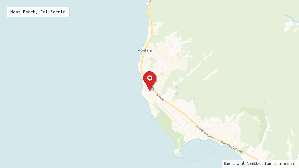 Street map of Moss Beach, California with location pin