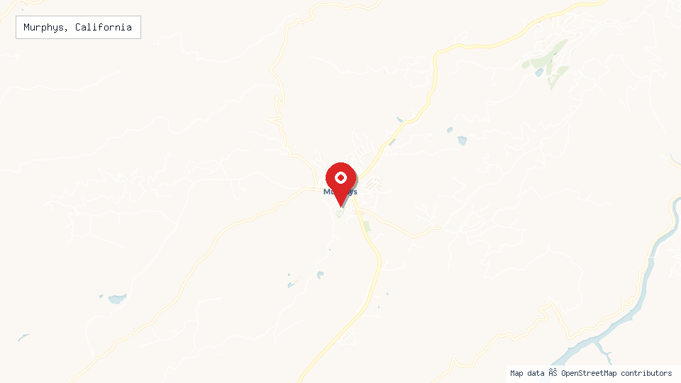 Street map of Murphys, California with location pin