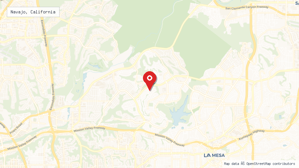 Street map of Navajo, California with location pin
