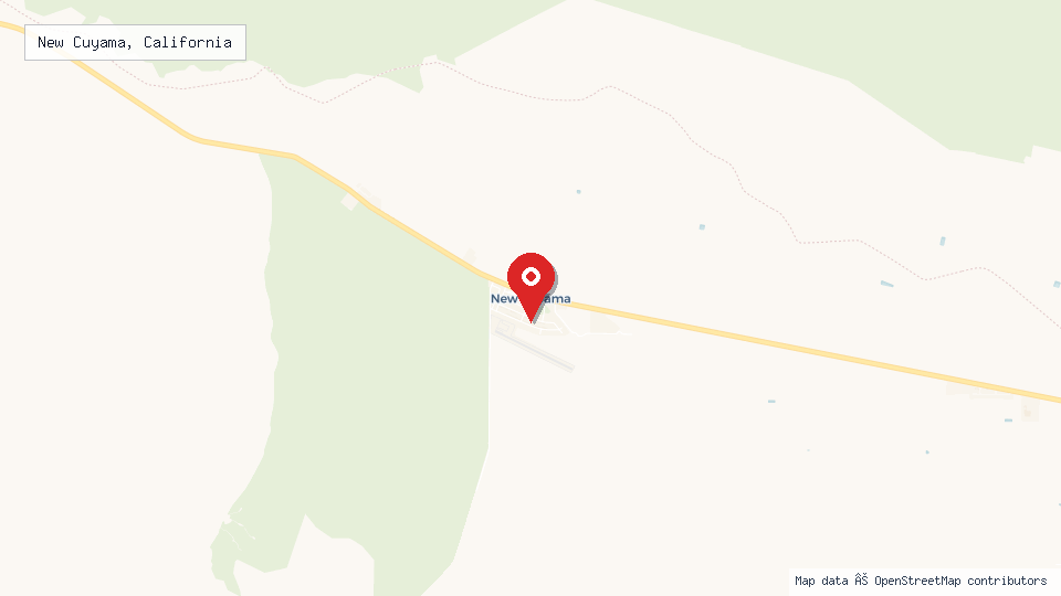 Street map of New Cuyama, California with location pin