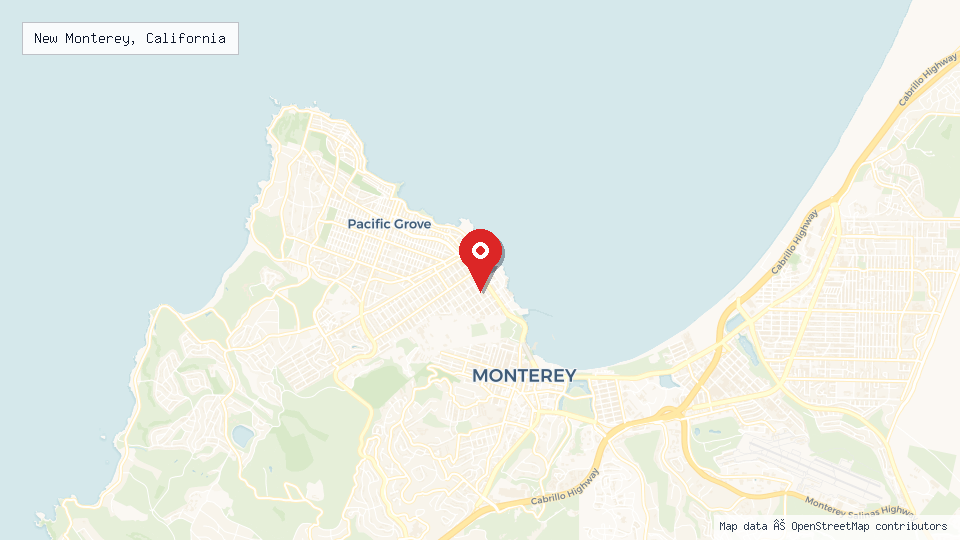 Street map of New Monterey, California with location pin