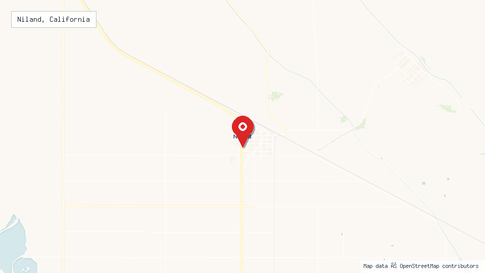 Street map of Niland, California with location pin