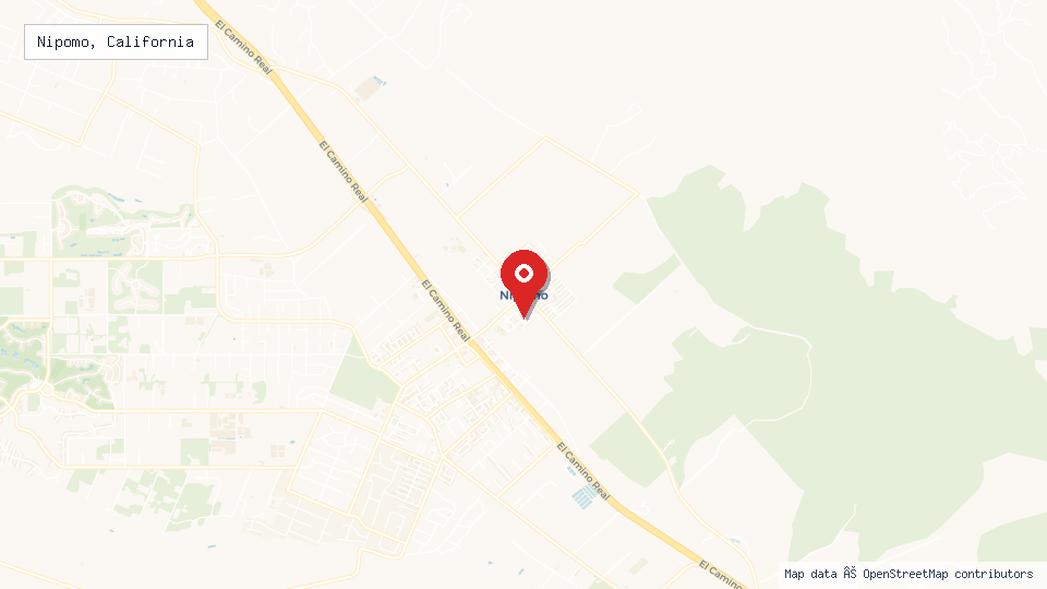 Street map of Nipomo, California with location pin