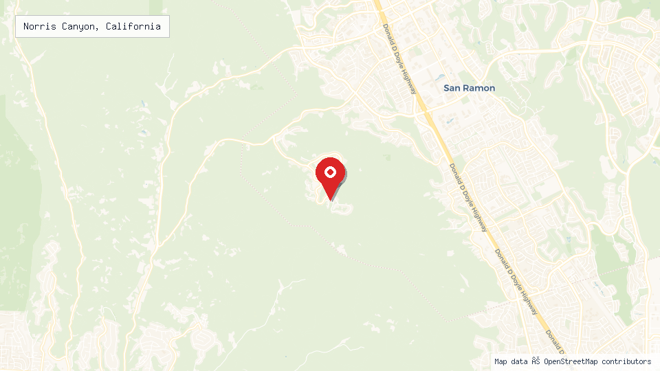 Street map of Norris Canyon, California with location pin